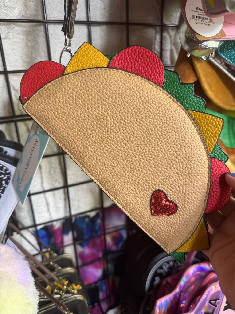 NWT Taco Heart Food Kitschy Wristlet Clutch Purse